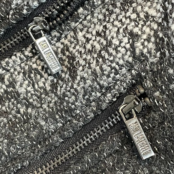 Karl Lagerfeld For Macys Impulse Black Wool Silver Spark Extra Small Moto Jacket - Picture 12 of 14